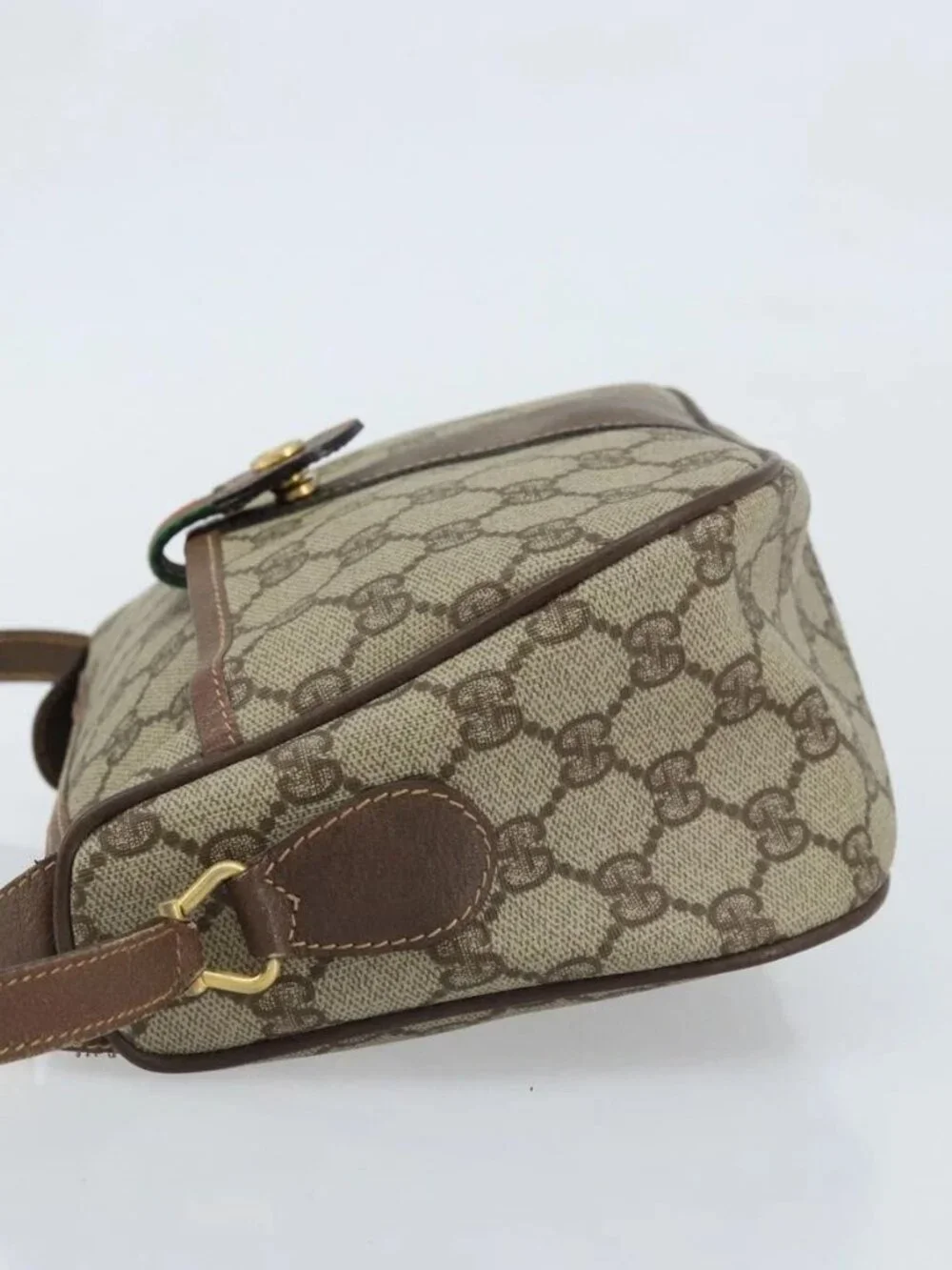 GUCCI GG Supreme Web Sherry Line Bag PVC Beige 001 123 6177 002 Auth ep13516 - Picture 6 of 16